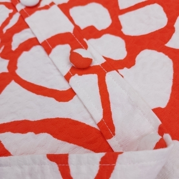 Doncaster Orange White Button Down sz 10 - Picture 10 of 13